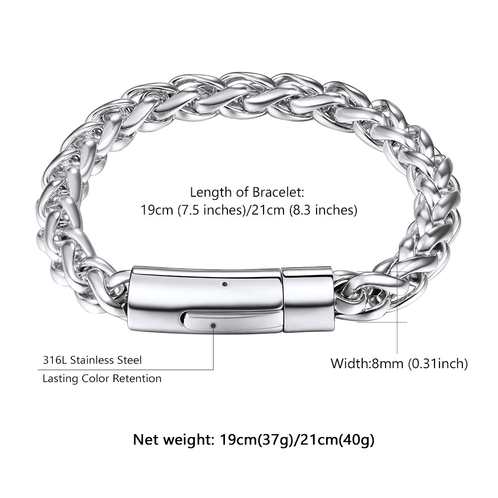 Bracelet Chaîne Fermoir Magnétique Élégant pour Homme