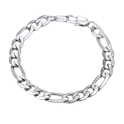  Bracelet Chaîne Figaro et Cubaine pour Homme 