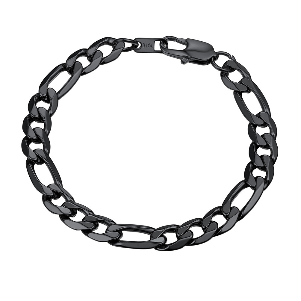  Bracelet Chaîne Figaro et Cubaine pour Homme 