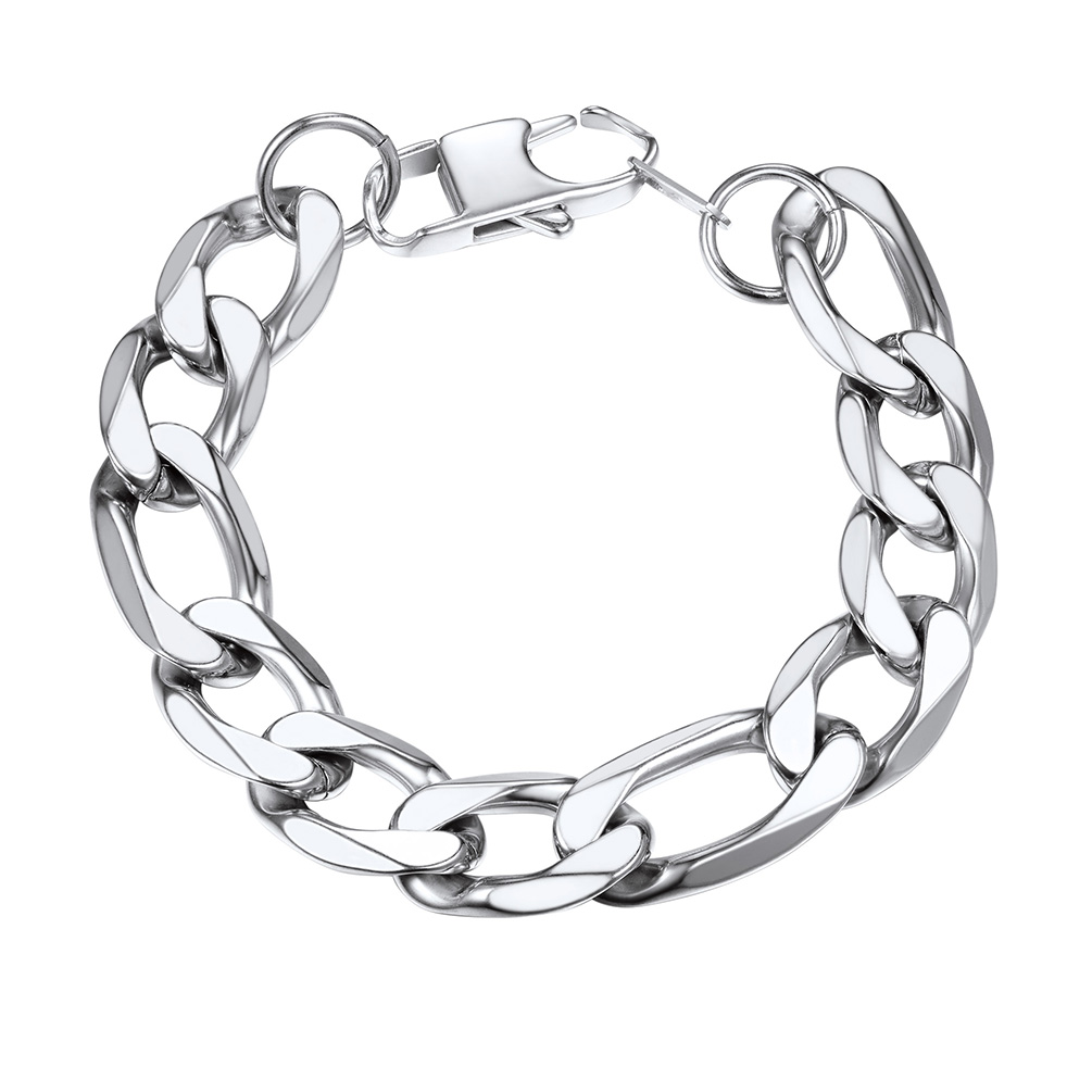  Bracelet Chaîne Figaro et Cubaine pour Homme 