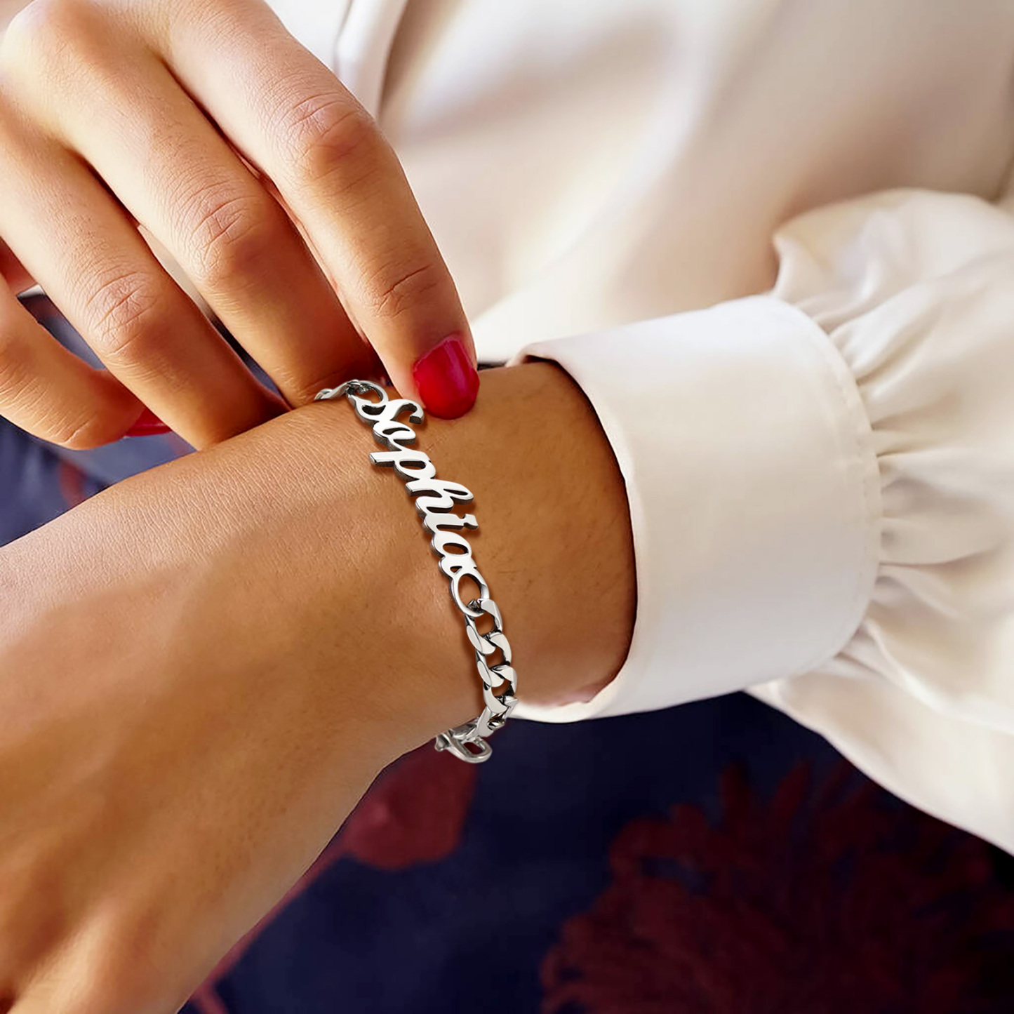 Bracelet femme Chaîne Figaro Personnalisé avec Prénom