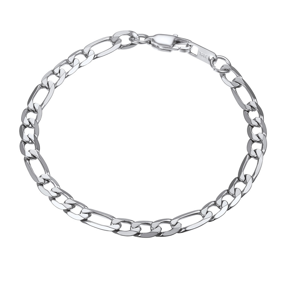  Bracelet Chaîne Figaro et Cubaine pour Homme 