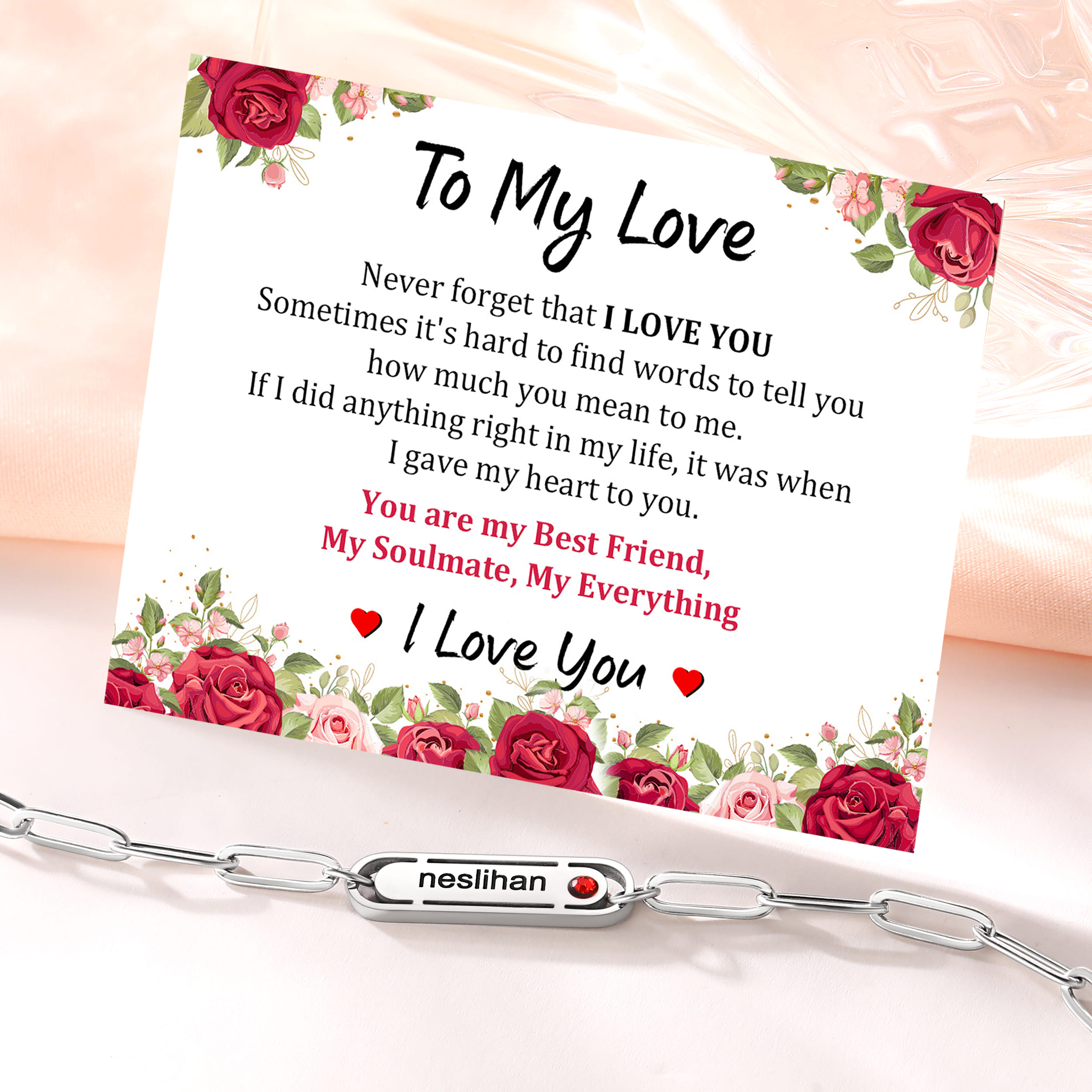 Bracelet Chaîne 1 Nom avec Pierres de Naissance