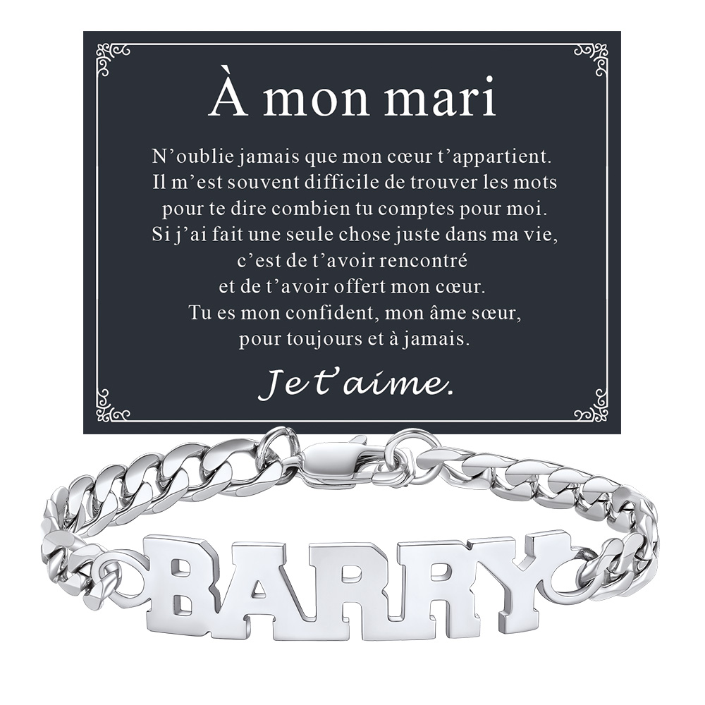 Bracelet Chaîne Cubaine Personnalisé avec carte