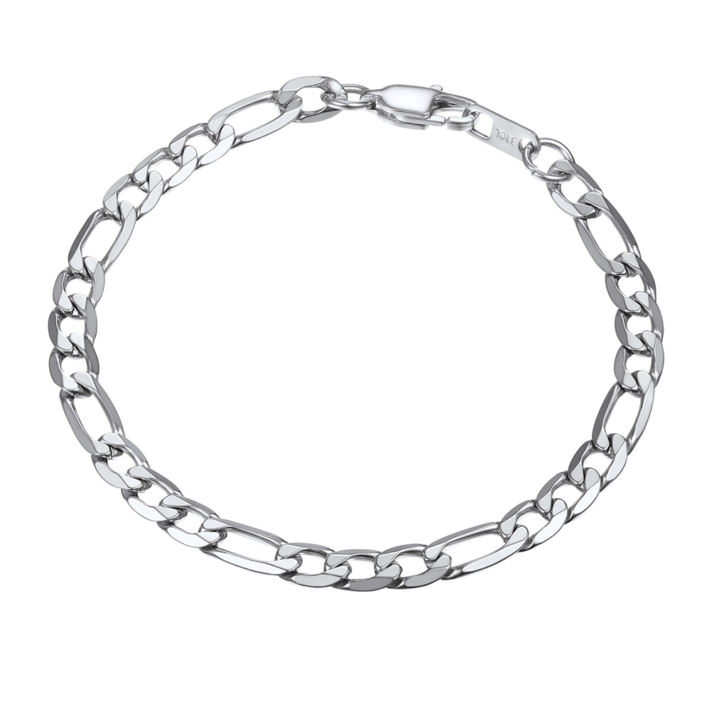  Bracelet Chaîne Figaro et Cubaine pour Homme 