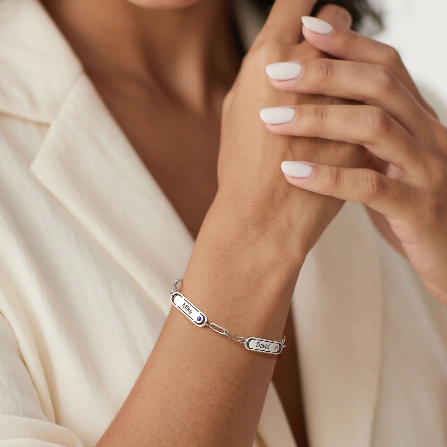 Bracelet Chaîne femme Personnalisé 1 à 4 Noms