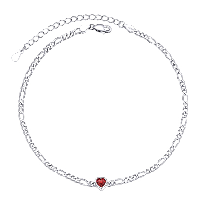 Bracelet de Cheville Ajustable avec Pierre de Naissance pour femme