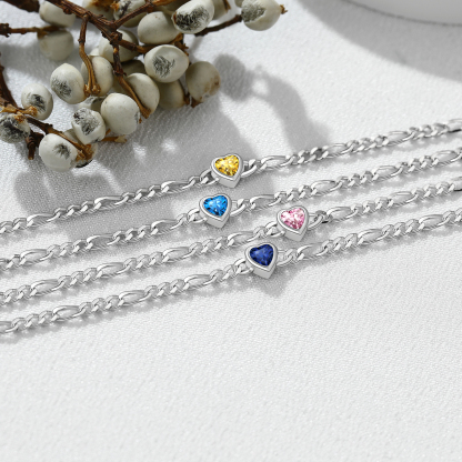 Bracelet Cheville Ajustable avec Pierre de Naissance en Argent Sterling collection 