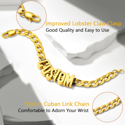 Bracelet Nom Cubain Personnalisé avec Prénom détail