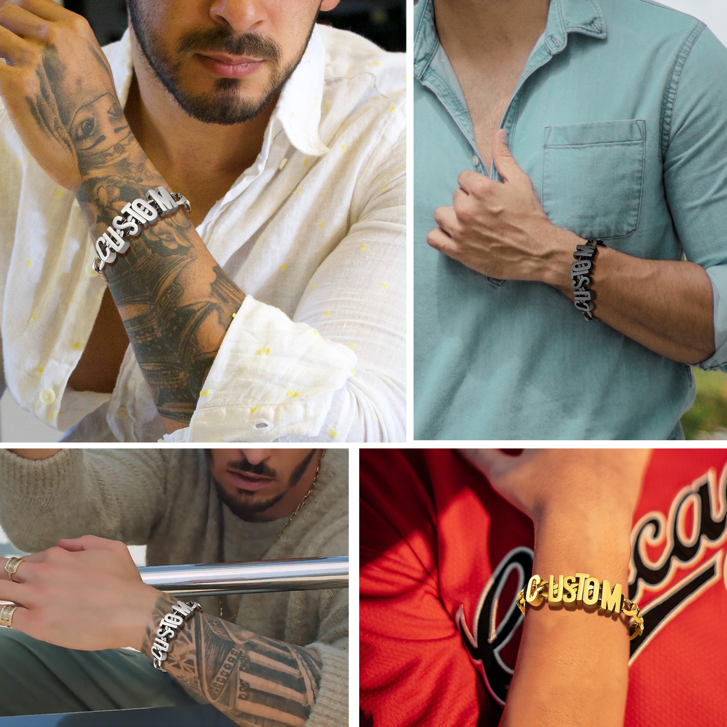 Bracelet Chaîne Cubain Personnalisé avec Prénom 