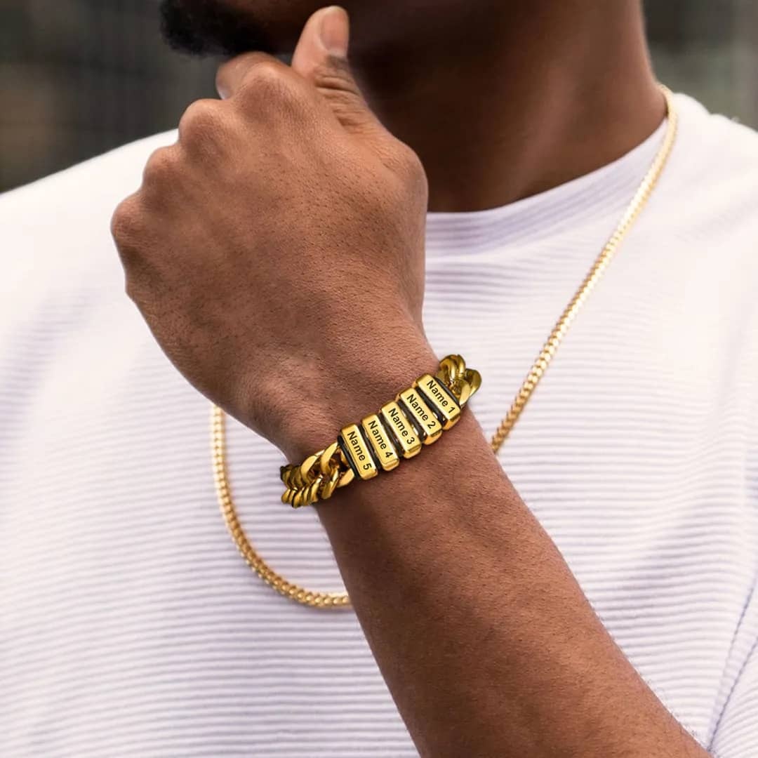 Bracelet Personnalisé avec Perles Gravées 