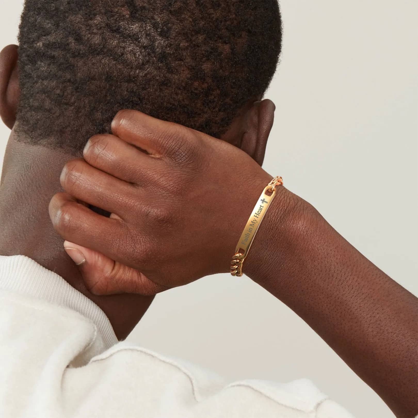 Bracelet Personnalisé en Chaîne Cuban Gravé pour homme