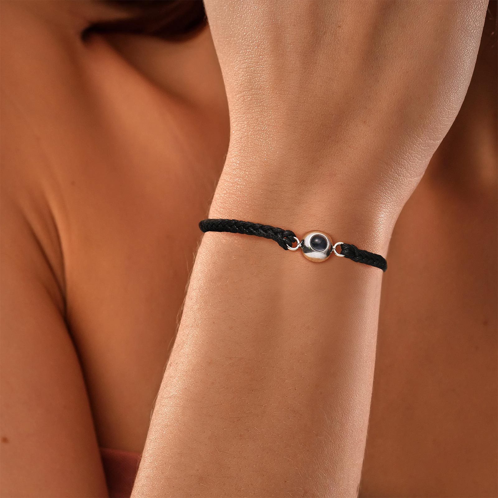 Bracelet Photo Projection Personnalisé en Corde Tressée