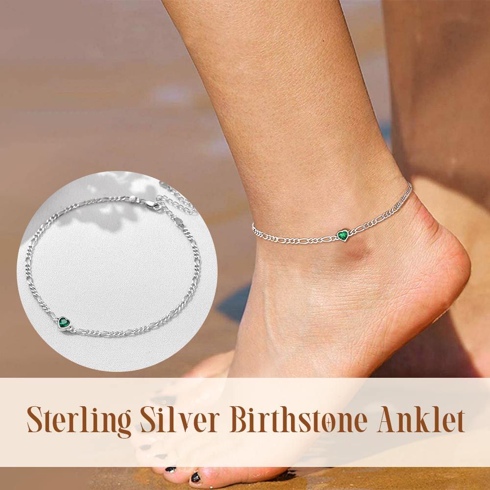 Bracelet de Cheville Ajustable en Argent Sterling