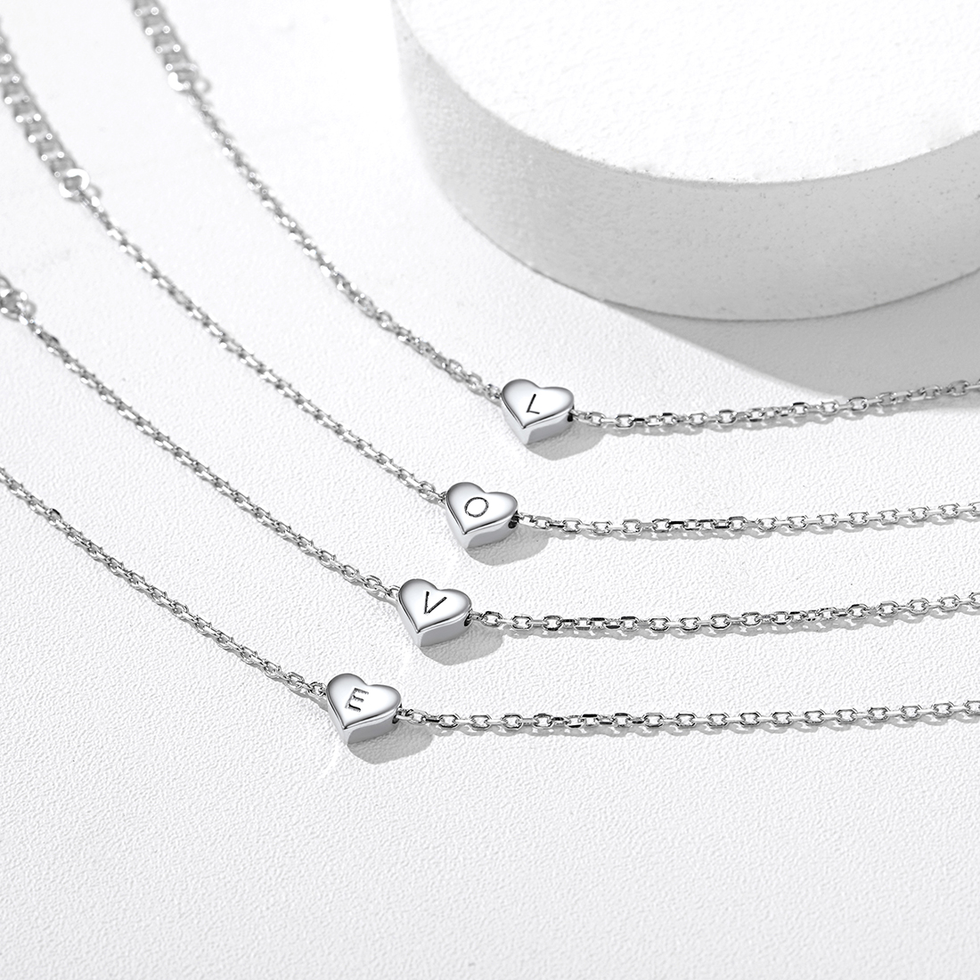 Bracelet de Cheville Cœur Initiale Personnalisée