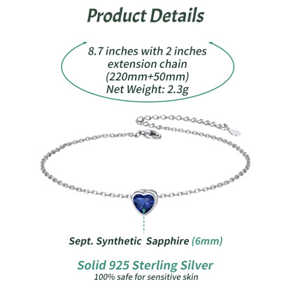 Bracelet de Cheville Coeur femme taille