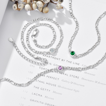 Bracelet de Cheville Figaro avec Pierre de Naissance pour femme