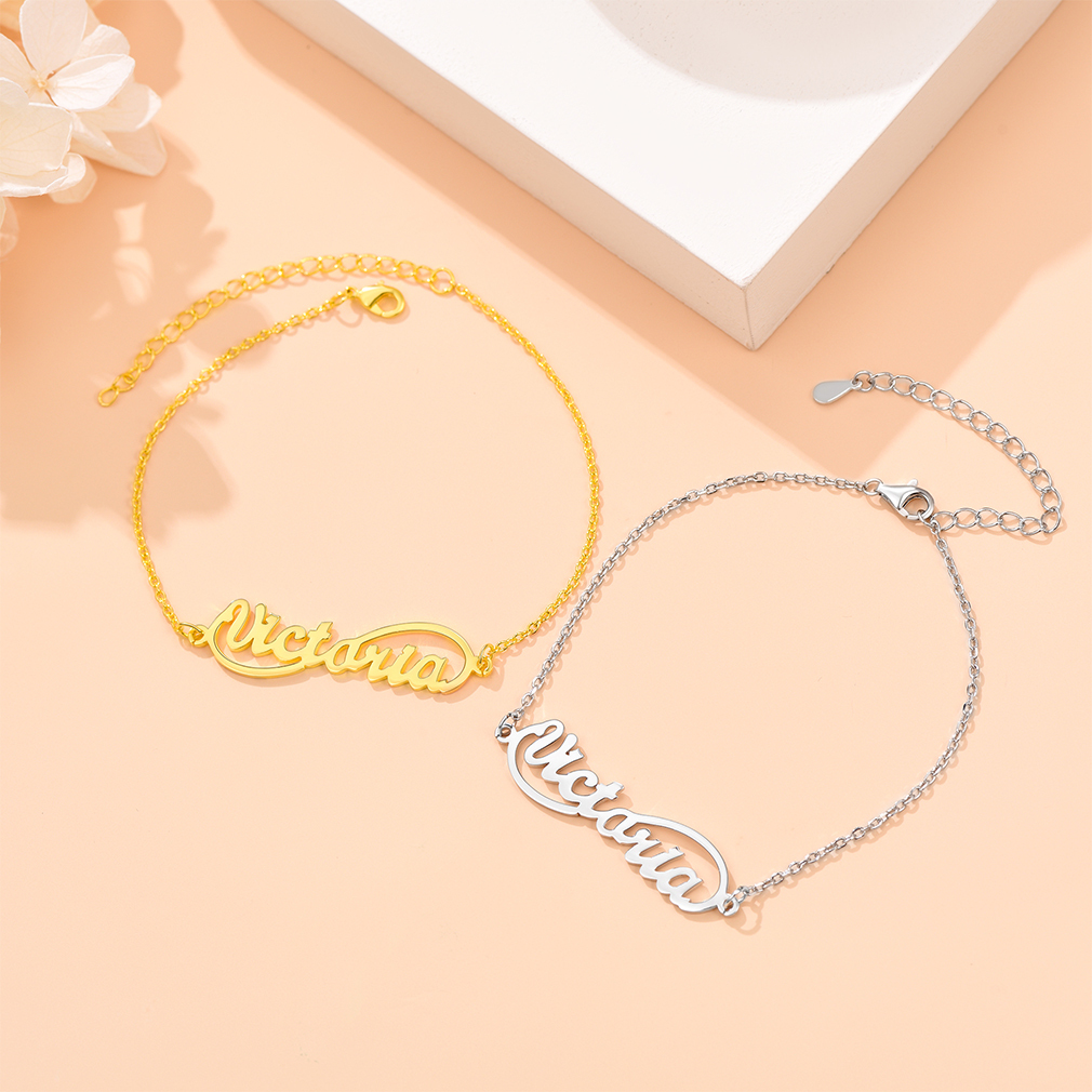 Bracelet de Cheville Infini Personnalisé pour femme