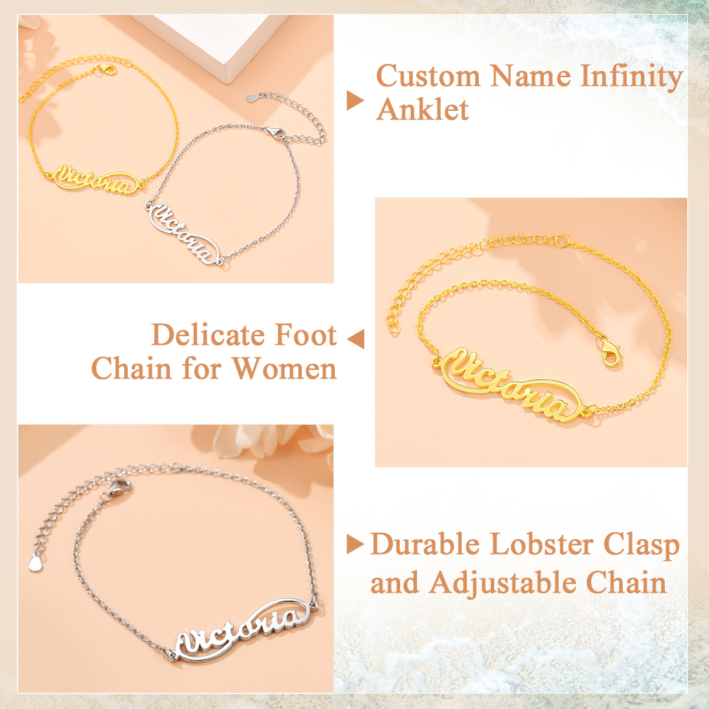 Bracelet de Cheville Infini Personnalisé détail