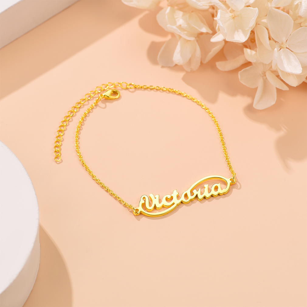 Bracelet de Cheville Infini Personnalisé or