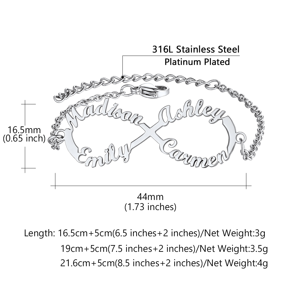 Bracelet de Cheville Infini Personnalisé pour femme