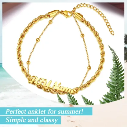 Bracelet de Cheville Personnalisé avec Nom été