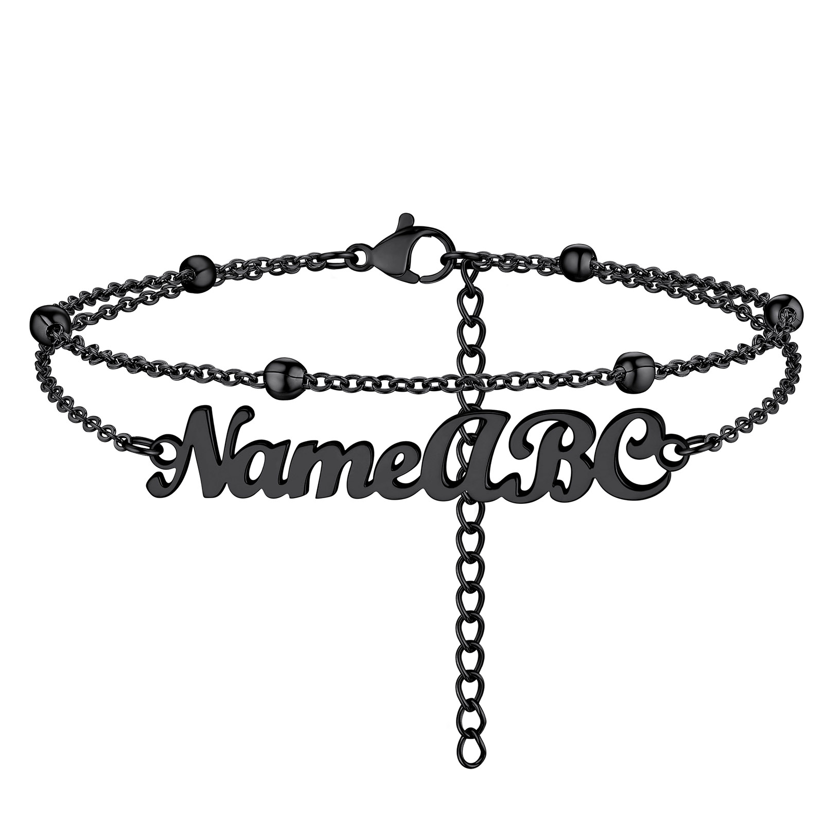 Bracelet de Cheville Personnalisé avec Nom Chaîne Élégante