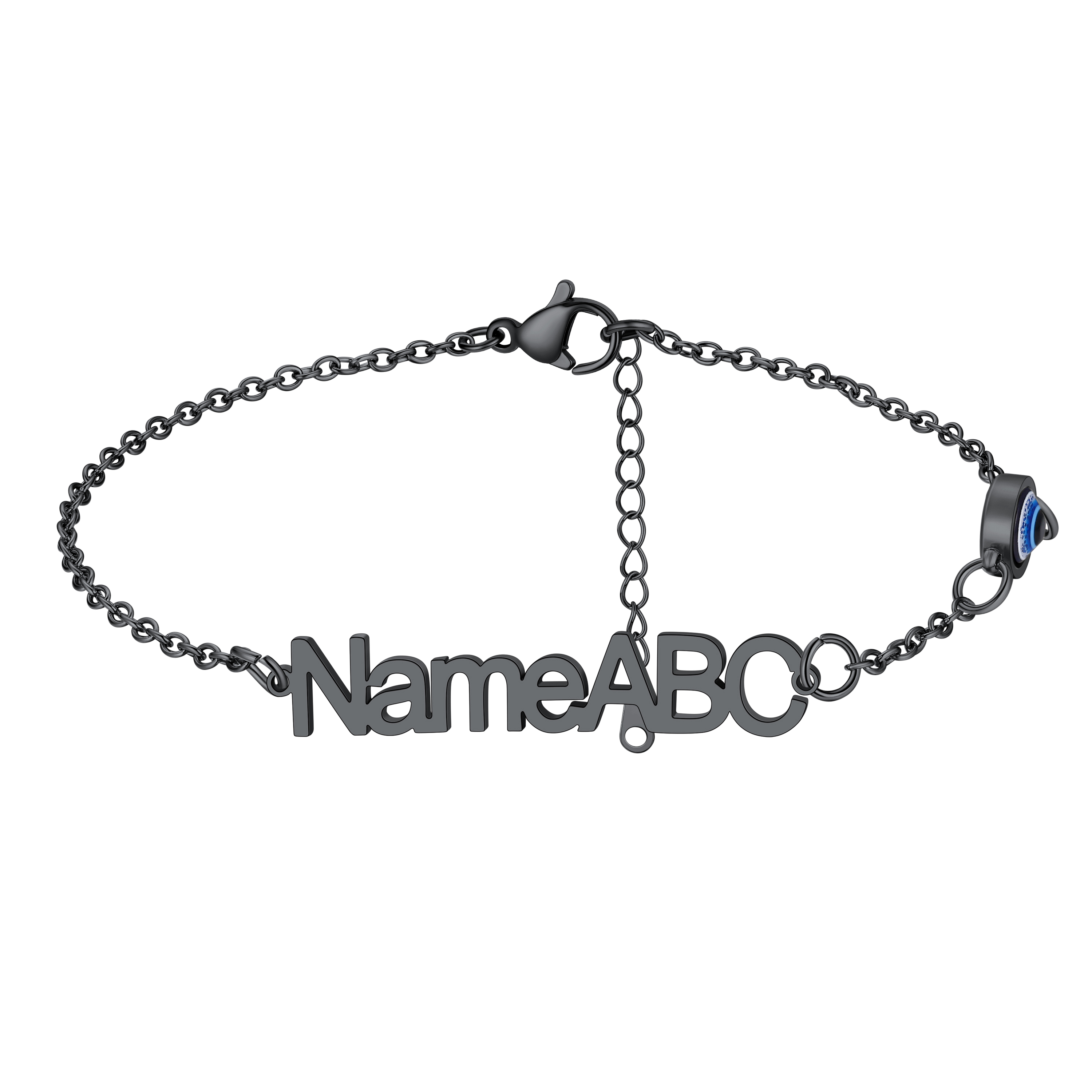 Bracelet de Cheville Personnalisé avec Nom et Œil