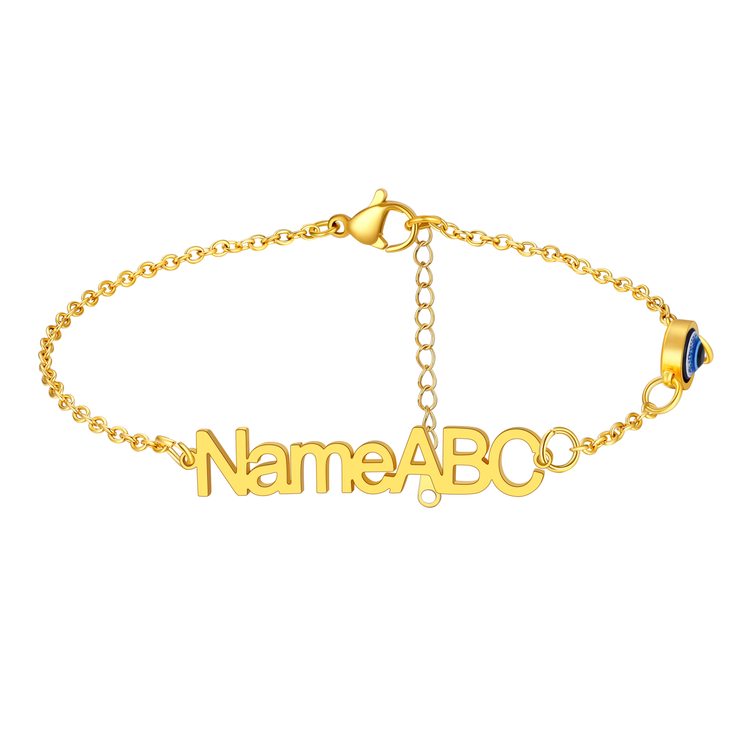 Bracelet de Cheville Personnalisé avec Nom et Œil