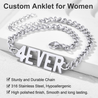 Bracelet de Cheville Personnalisable Prénom Gravé détail