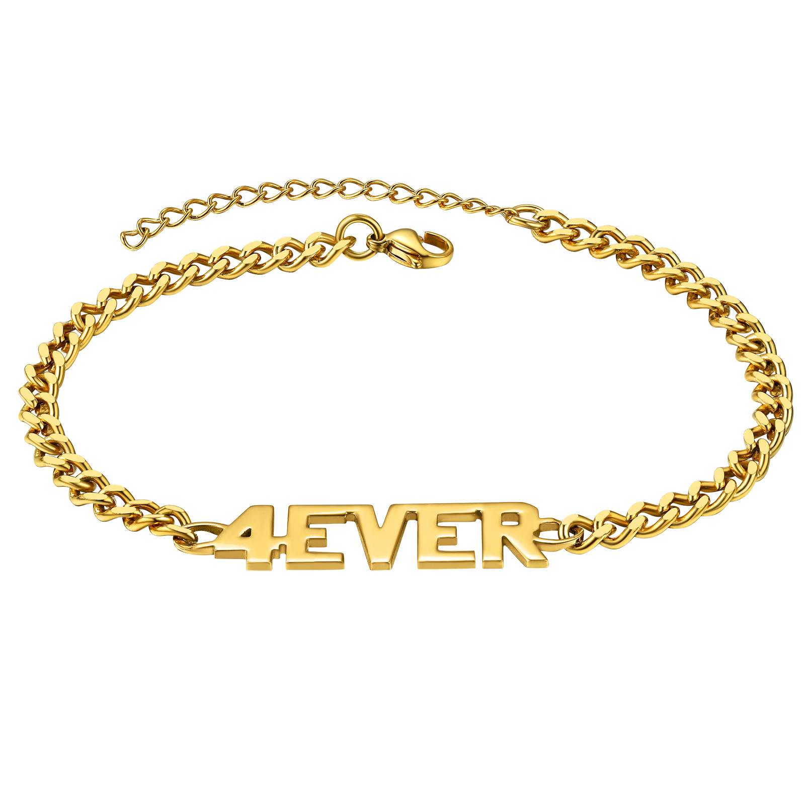 Bracelet de Cheville Personnalisable Prénom Gravé Pour Femme or