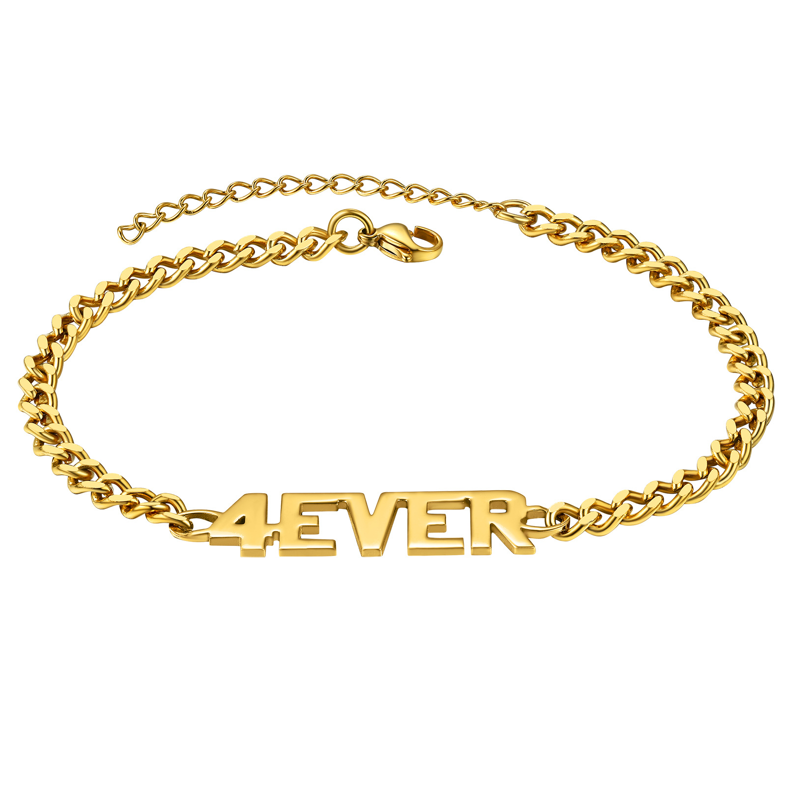 Bracelet de Cheville Personnalisable Prénom Gravé Pour Femme or
