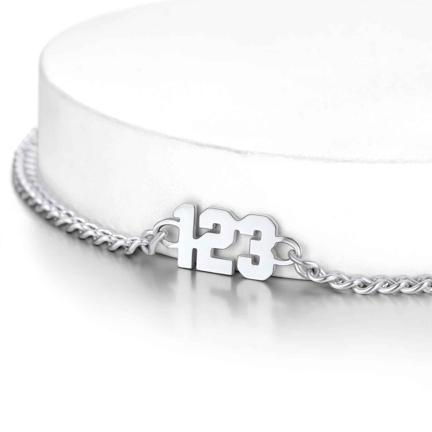 Bracelet de Cheville Personnalisable Prénom Gravé Pour Femme argenté