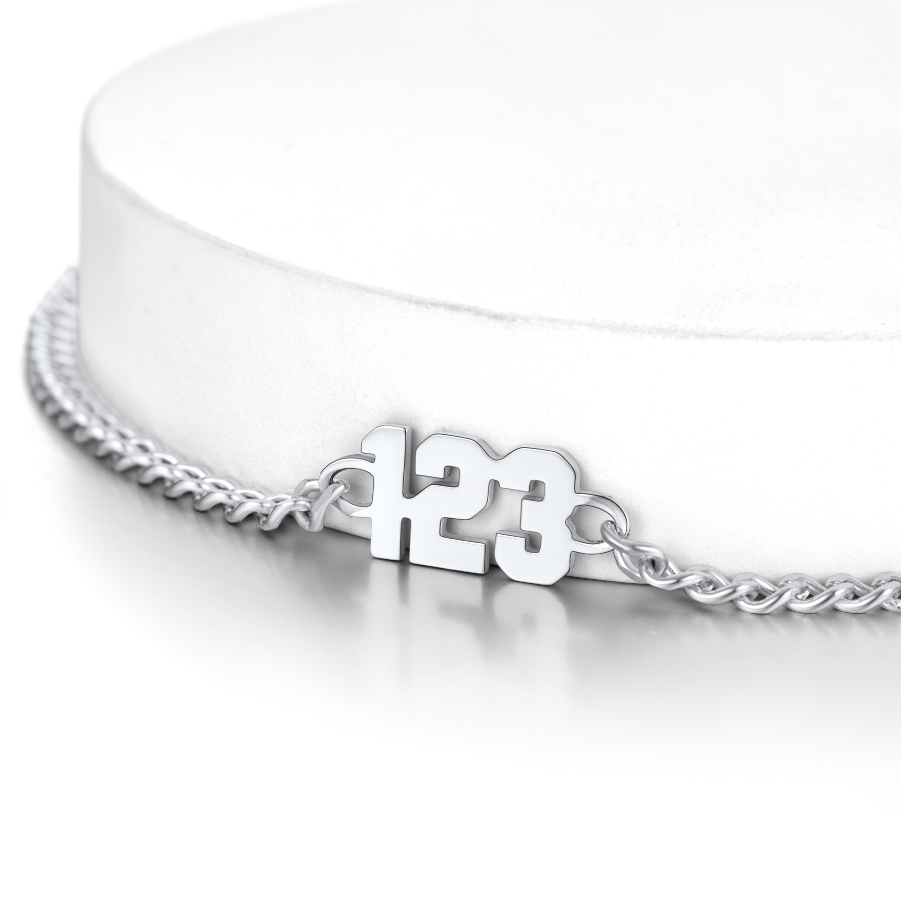 Bracelet de Cheville Personnalisable Prénom Gravé Pour Femme argenté