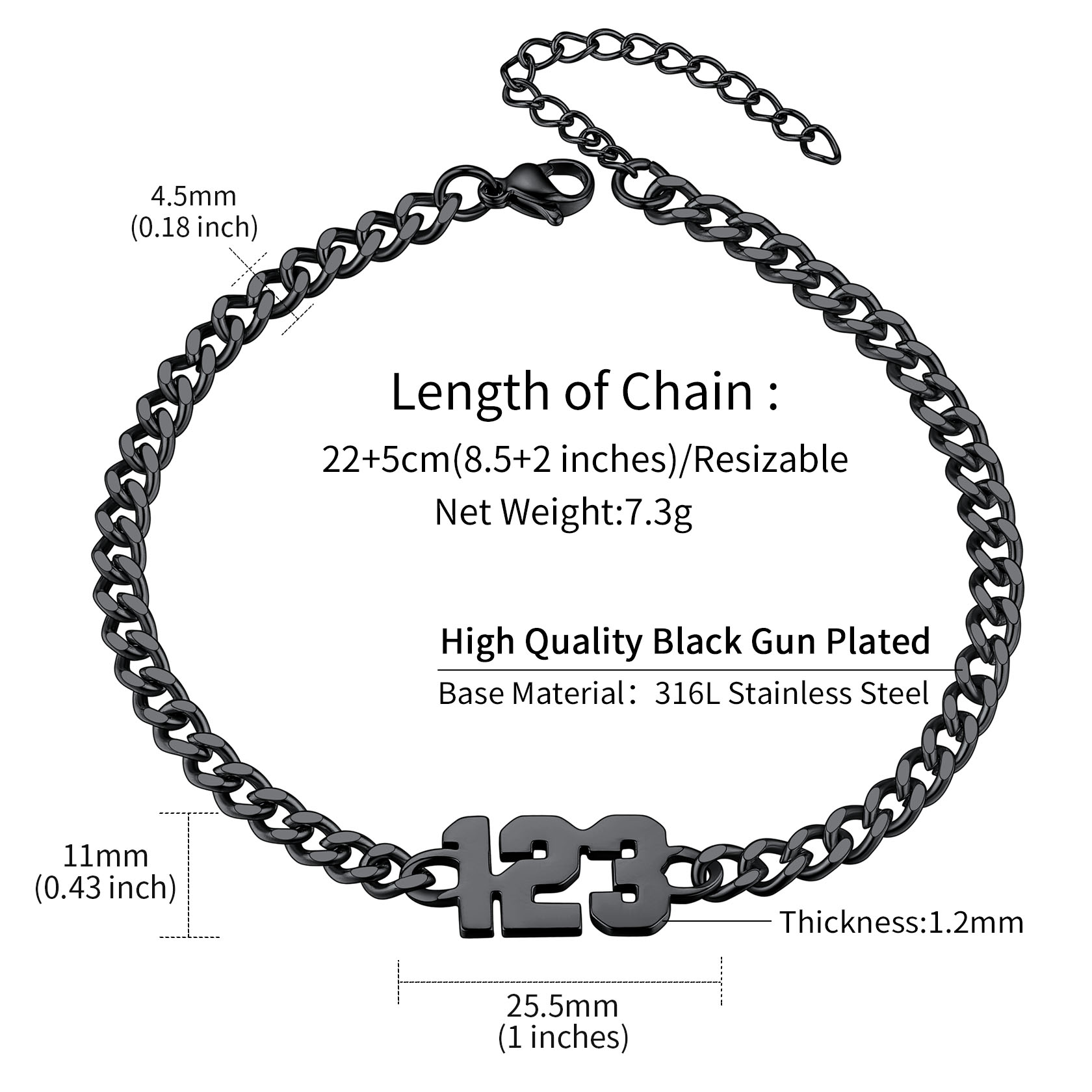 Bracelet de Cheville Femme  Personnalisable Prénom  taille