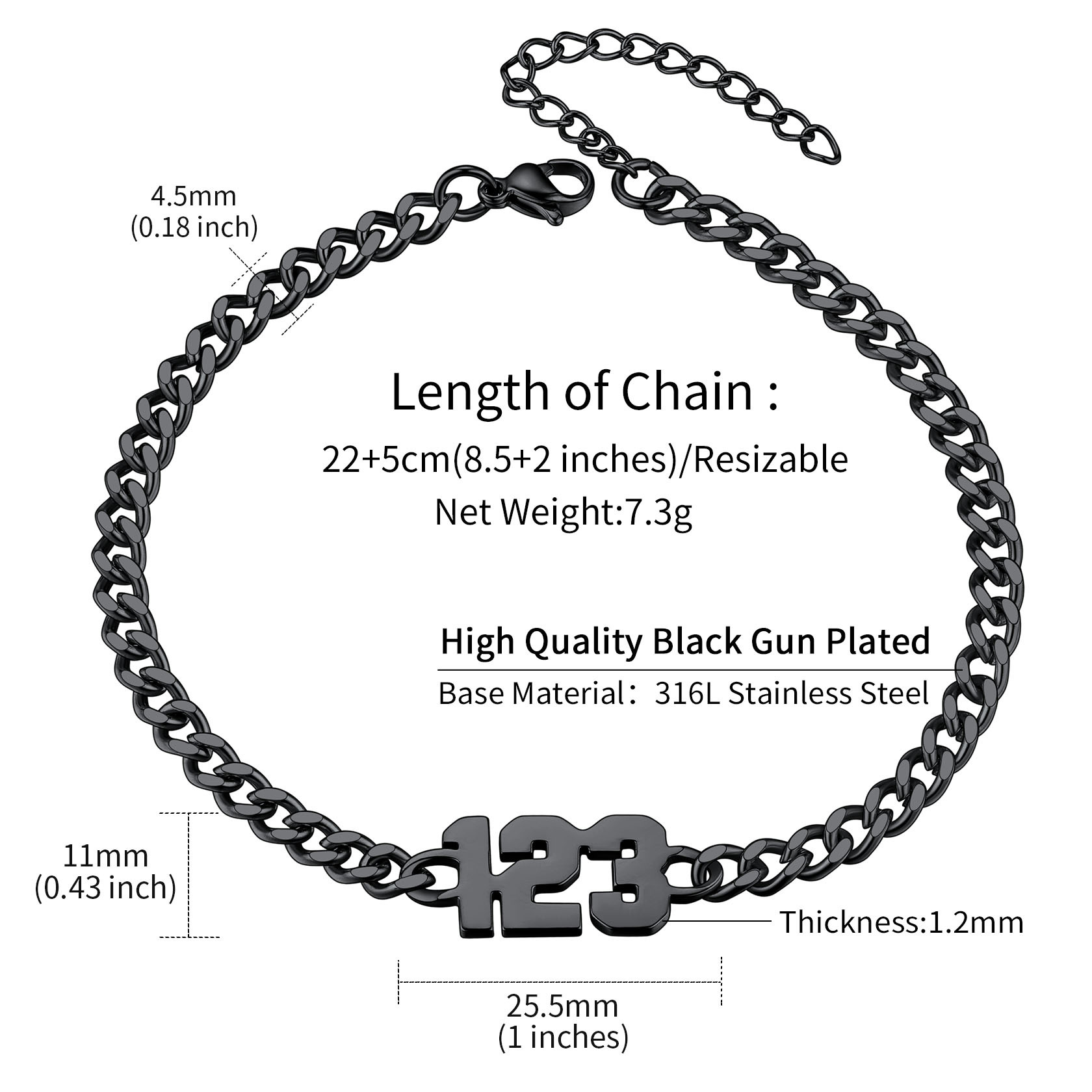 Bracelet de Cheville Femme  Personnalisable Prénom  taille