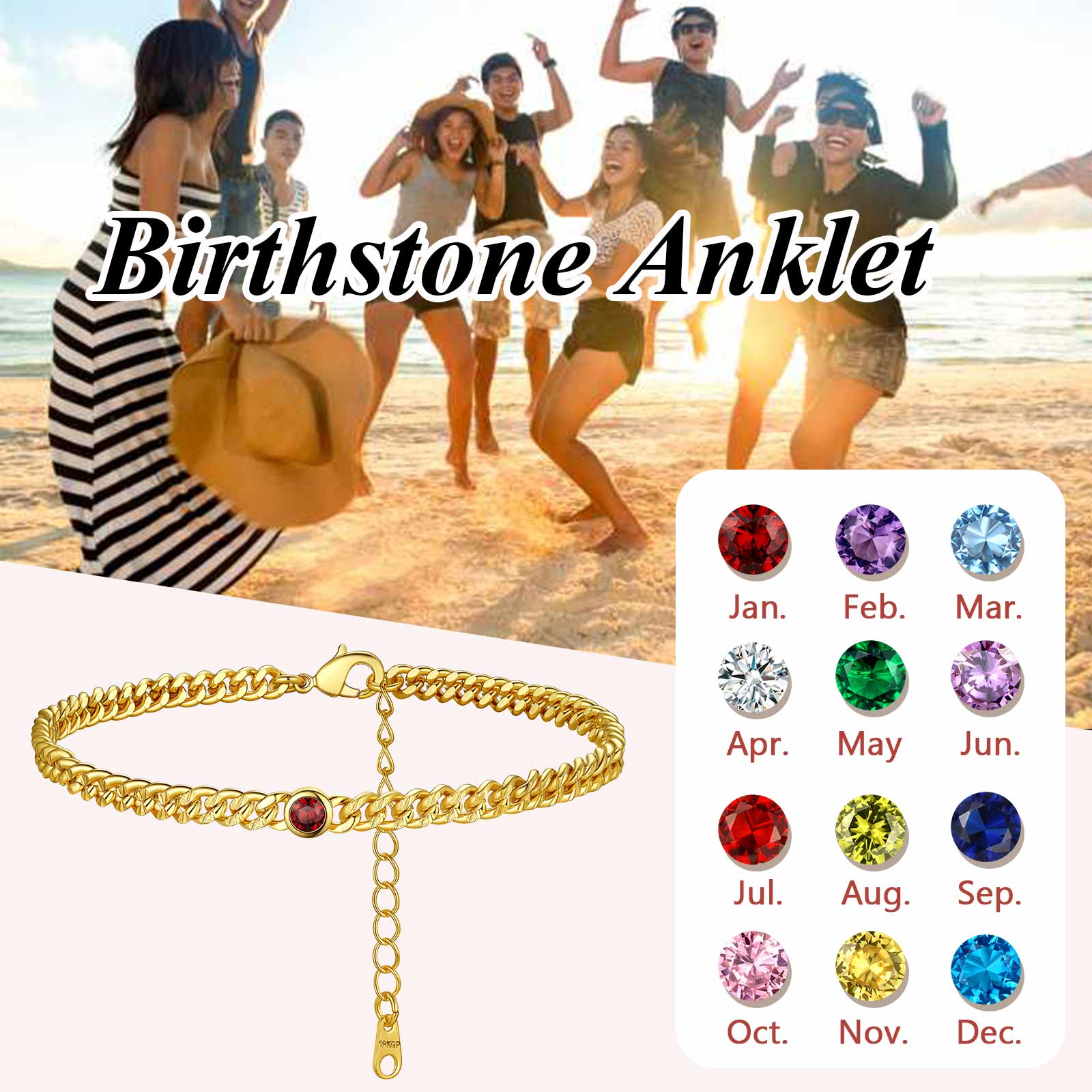 Bracelet de Chevillie avec Pierre de Naissance collection