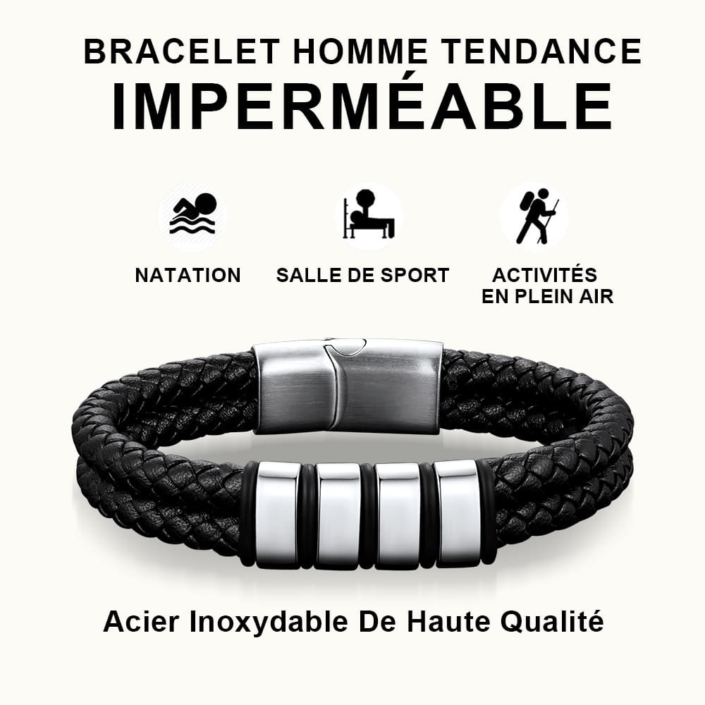 Bracelet en Cuir Tressé Personnalisé