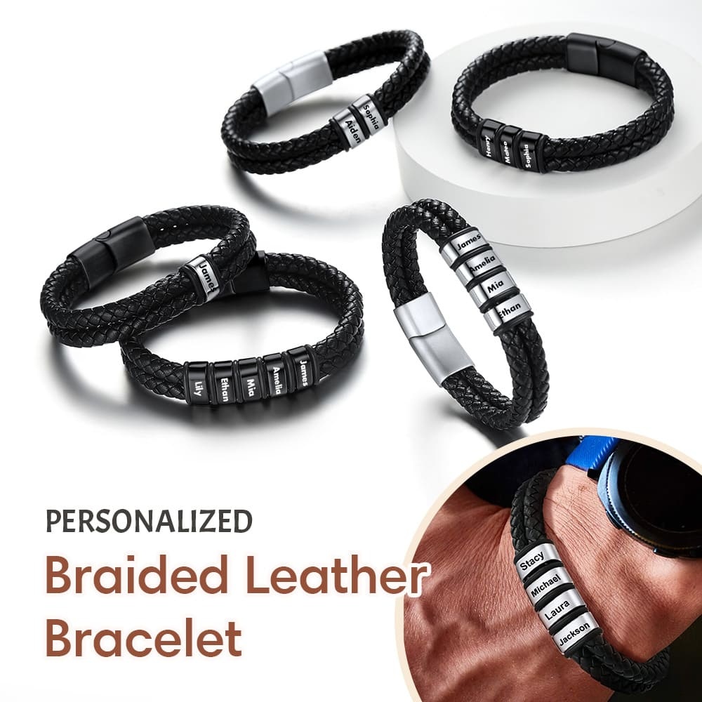 Bracelet en Cuir Tressé pour Homme