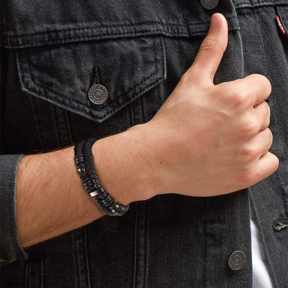 Bracelet en Cuir avec Fermoir pour Homme