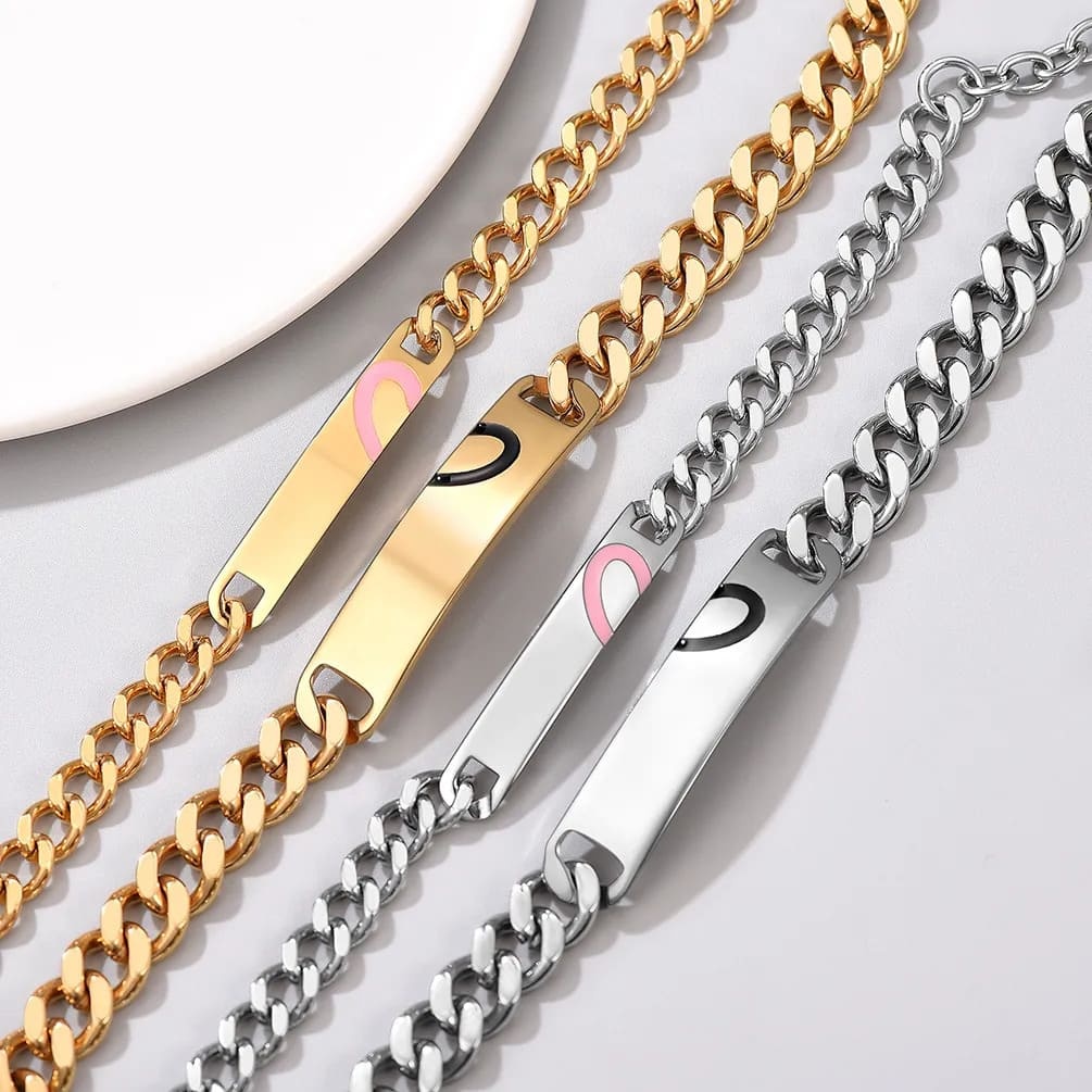 Bracelets Assortis Personnalisés avec Gravure de Prénom 2 couleurs