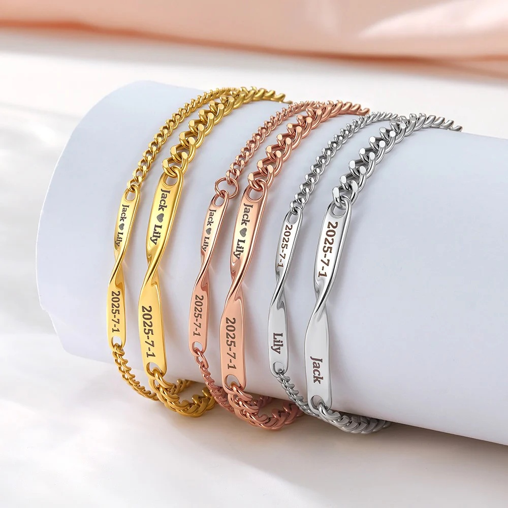 Bracelets Personnalisés Couple Mobius - Cadeau Saint-Valentin