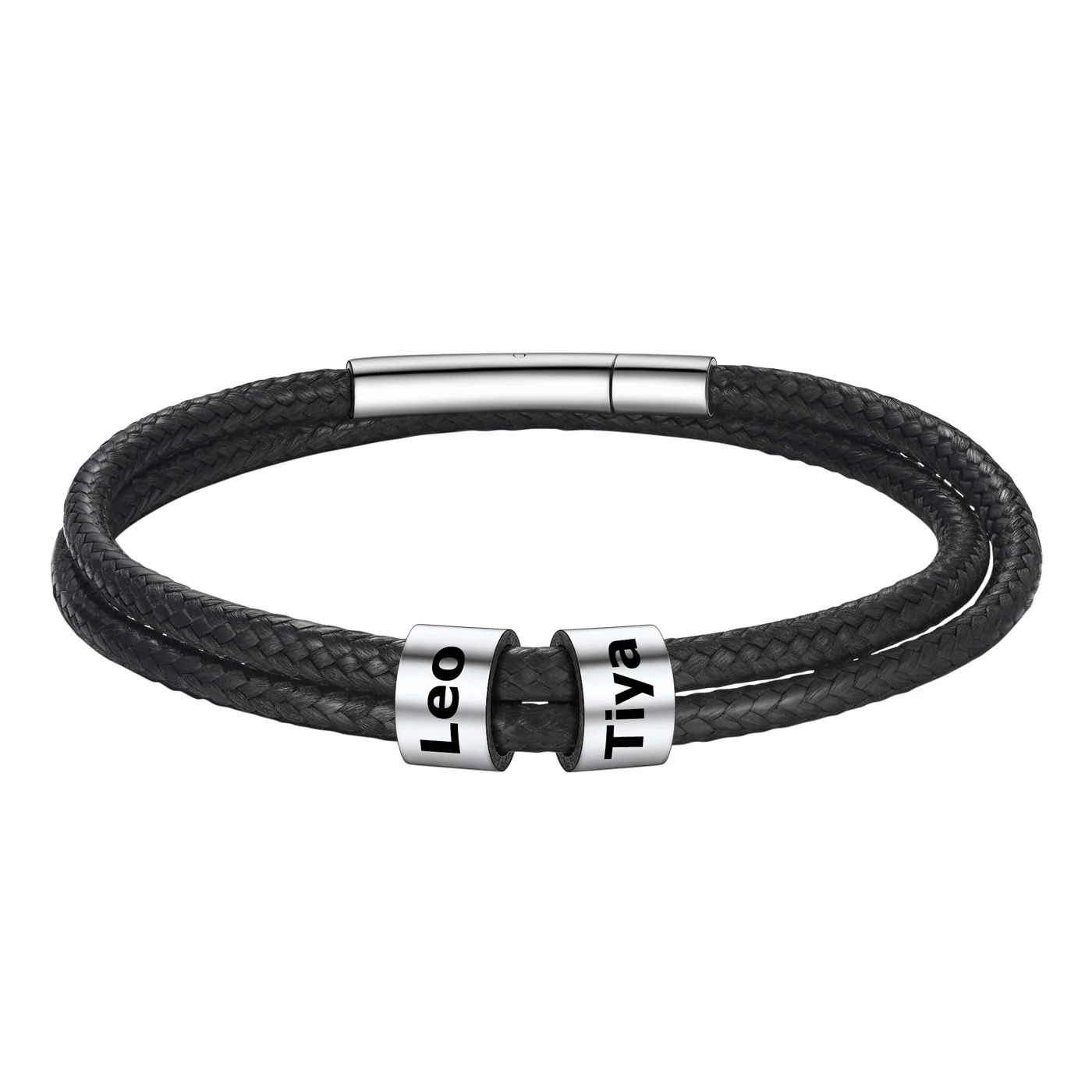 Bracelet Cuir Gravé Homme Personnalisé – Cadeau Papy