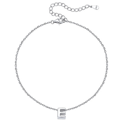 Bracelet de Cheville Femme avec Initiale en Argent Sterling 925