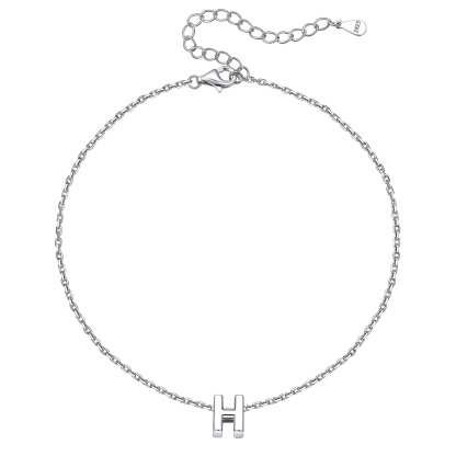 Bracelet de Cheville Femme avec Initiale en Argent Sterling 925