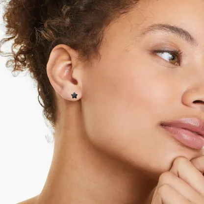 Boucles d'Oreilles Stud Étoile Personnalisées en Argent 925 pour Femmes