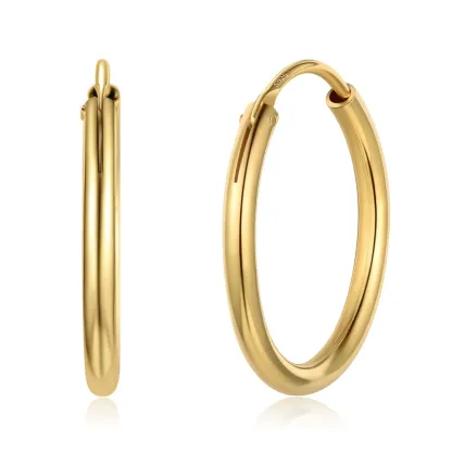 Créoles Rondes en Argent Sterling 925 pour Femmes Or 20mm