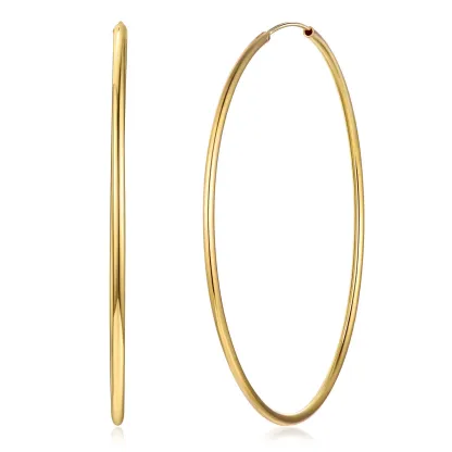 Créoles Rondes en Argent Sterling 925 pour Femmes Or 70mm