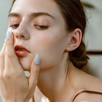 Boucles d’Oreilles en Argent Sterling avec Pierre de Naissance