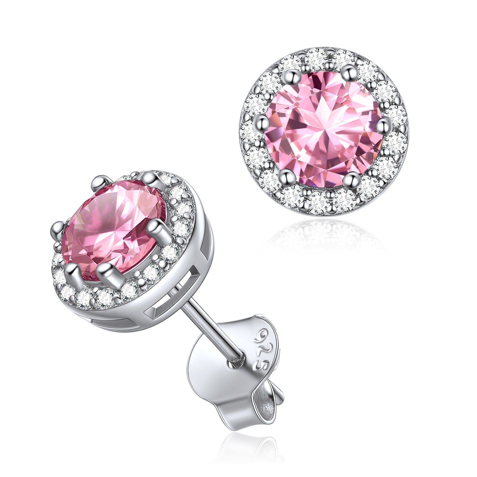 Clous en Argent 925 avec Pierre de Naissance Pour Femme Octobre-Tourmaline